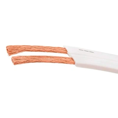 Afbeelding van DCSk 20m 2x1,5mm² platte luidsprekerkabel wit I soepele OFC koperkabel voor HiFi audio met isolatie PROflat 15