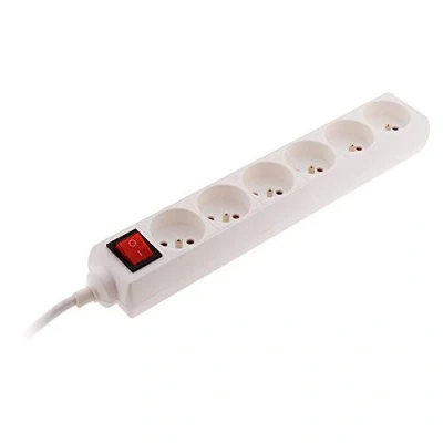 Afbeelding van Zenitech Blok 6 stopcontacten 16A met witte schakelaar