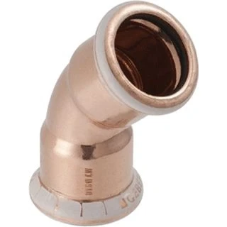 Afbeelding van Geberit mapress bocht 45 graden 1 delig koper met ciir afdichtring 35mm x persmof 60606