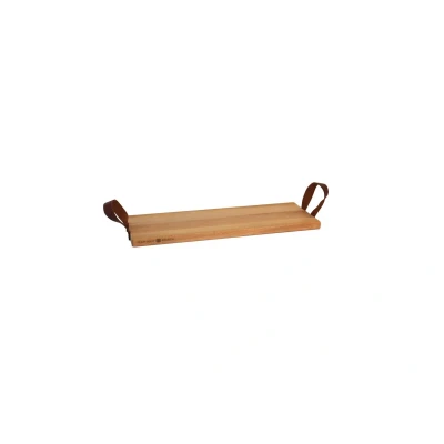 Afbeelding van Bowls and Dishes Serveertray Beukenhout 49 x 19,5 cm handgreep leer