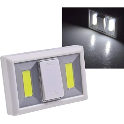 Afbeelding van ChiliTec LED muur magneet kleeflamp met schakelaar 240lm wit 6000k batterij 4xAAA draadloze lamp voor hal kinderkamer caravan camper