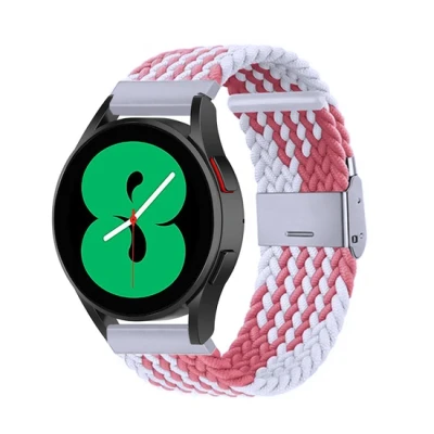 Afbeelding van Garmin Approach S12 / S40 S42 Braided nylon bandje Wit roze