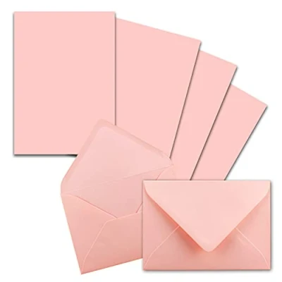 Afbeelding van 25 x briefpapiersets DIN A5 met C6 enveloppen roze nat lijmen (roze) mat schrijfpapier FarbenFroh by GUSTAV NEUSER