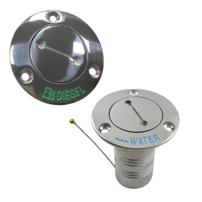 Afbeelding van Rvs dekvuldop &#039;water&#039; slangaansluitingdiameter 38mm flensdiameter 76mm 0graden model