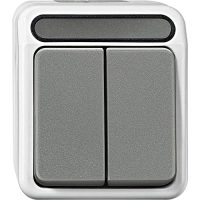 Afbeelding van Merten 4074980 AquaStar Compleet Serieschakelaar spatwaterdicht Lichtgrijs 1 stuks