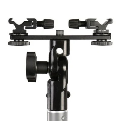 Afbeelding van Falcon Eyes Twin Mount Tilting Bracket + 2 x Flitsschoen CLD 14A