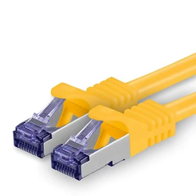 Afbeelding van Cat.7 Ethernet Cable Gigabit LAN Netwerkkabel RJ45 1m geel 1 stuk Cat7 kabel Patchkabel (SFTP/PIMF/LSZH) ruwe 10 Gb/s met Rj 45 connector Cat.6a x meter
