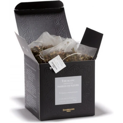 Afbeelding van Dammann Frères Passion de Fleurs 25 cristal zakjes Witte thee Vruchtensmaken Composteerbare theebuiltjes