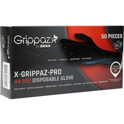 Afbeelding van Oxxa Werkhandschoen Nitril Grippaz M safe 246 ZWART MT. 3XL 50ST.