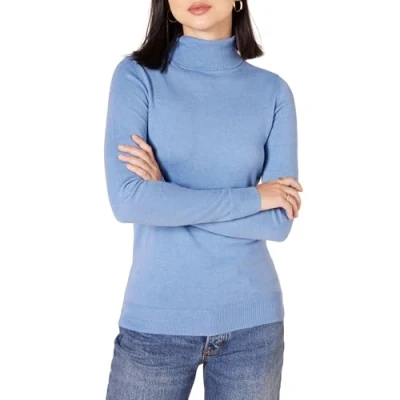 Afbeelding van Amazon Essentials Women&#039;s Lichtgewicht coltrui met lange mouwen en klassieke pasvorm (verkrijgbaar in Grote maten), Korenblauw, 6XL maten