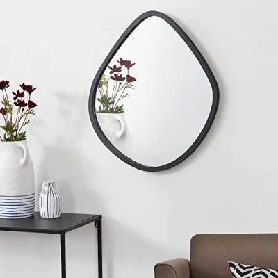 Afbeelding van [en.casa] Spiegel Galatone hangend 64x60 cm zwart mat