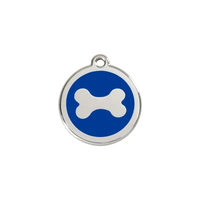 Afbeelding van Bone Navy roestvrijstalen hondenpenning small/klein dia. 2 cm RedDingo