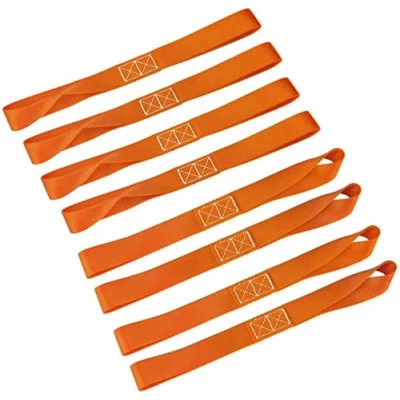 Afbeelding van LITTOU KOLOME Dubbele lussen, sjorlussen, spanbanden voor motorfiets, ATV, UTV, fiets, 2300 pond (oranje, 8 stuks)