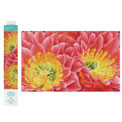Afbeelding van Diamond Dotz DQ9 009 Squares Desert Blooms, ca. 32 x 52 cm groot, Painting, schilderen met diamanten, fonkelende afbeelding om zelf vorm te geven, voor kinderen en volwassenen