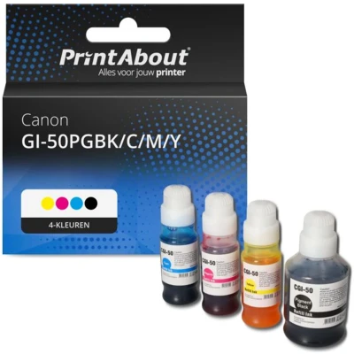 Afbeelding van Huismerk Canon GI 50PGBK/C/M/Y Inktcartridge 4 kleuren Voordeelbundel Hoge capaciteit