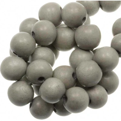 Afbeelding van Houten Kralen Vintage Look (8 mm) Light Grey (104 stuks)