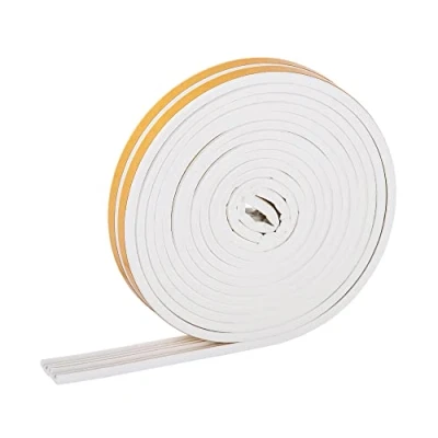 Afbeelding van HELPMATE afdichtingstape, zelfklevend, voor ramen en deuren, raamafdichting, het isoleren van kolommen met 2 tot 3,5 mm breed, 9 x 4 (E profiel, 6 meter, wit)
