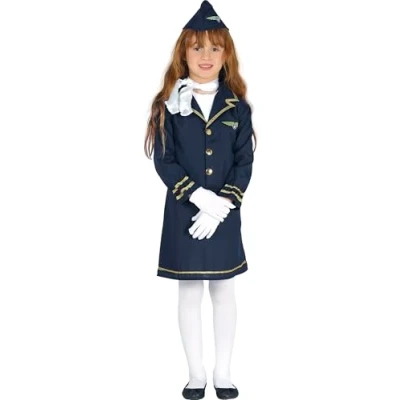 Afbeelding van Fiestas Guirca Jurk Stewardess Meisjes Polyester Navy Mt 10 12