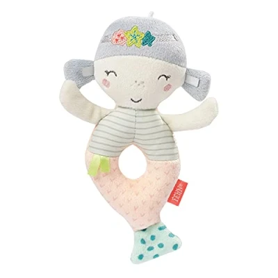 Afbeelding van Fehn 054231 Ring Greifling Meerjungfrau Babyspielzeug mit Rassel für Babys und Kleinkinder ab 0+ Monaten Größe: 17 cm