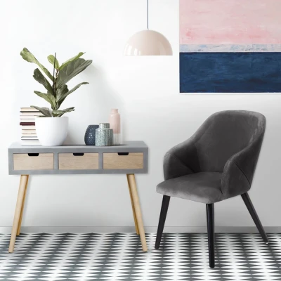 Afbeelding van Set van 2 Liberto fauteuils grijs velours Menzzo