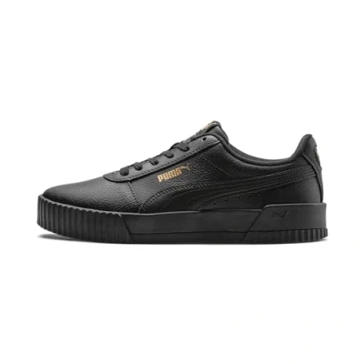 Afbeelding van Puma Carina Sneakers laag, Dames, Maat: 40, Black/team gold Leer en imitatieleer