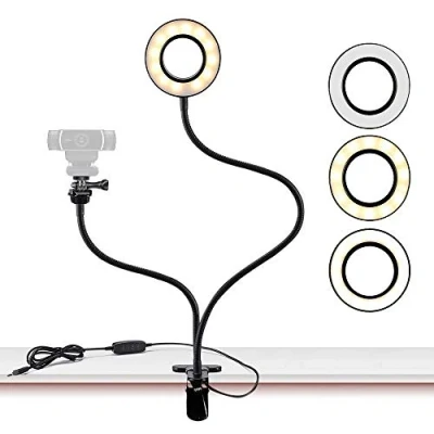Afbeelding van Webcam lichthouder voor live stream, selfie ring licht met webcamhouder Logitech c925e, C922 X, C930e, C922, C930, C920, C615, Brio 4 K