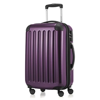 Afbeelding van HAUPTSTADTKOFFER ALEX koffer met harde schaal, trolley, rolkoffer, reiskoffer, 4 dubbele wielen, uitbreiding, aubergine, 55 cm,