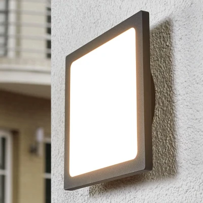 Afbeelding van Lucande LED plafondlamp 1licht aluminium, polycarbonaat H: 4.1 cm donkergrijs, wit Inclusief lichtbron