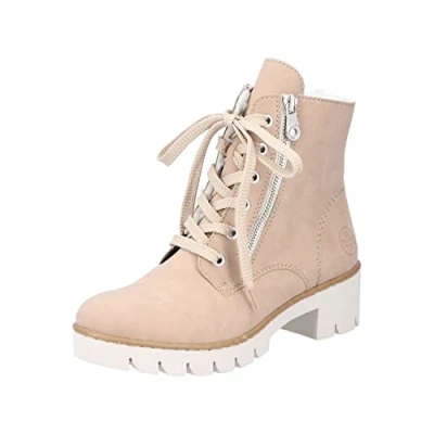 Afbeelding van Rieker Dames X5714 Biker Boots, beige, 41 EU