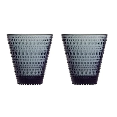 Afbeelding van Iittala Glazen Kastehelmi Donkergrijs 300 ml 2 Stuks