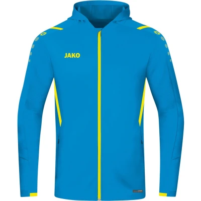 Afbeelding van Jas met kap Challenge JAKO blauw/fluogeel / M