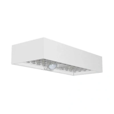Afbeelding van V TAC VT 406S W wandlamp op zonne energie Sensor IP65 Witte behuizing 900 Lumen 4000K