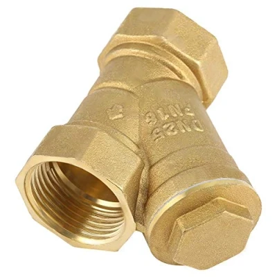 Afbeelding van Akozon 3 weg messing filter kogelkraan 1 &quot;BSPP binnendraad Y gevormde zeef ventiel plug met hendel voor water olie scheiding