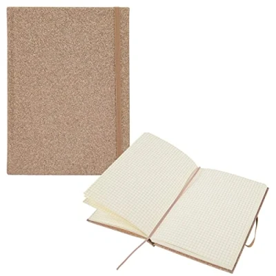 Afbeelding van Idena 12256 Notitieboekje Glitter, champagne, 14 x 20 cm, vierkant, 100 g/m², 192 vel, met kikkerzakje, lint en elastieksluiting, 1 st.