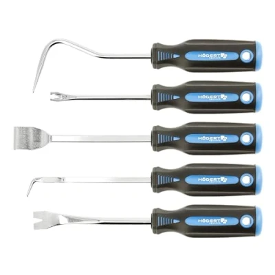 Afbeelding van Högert Technik Set trekkoorden en haken 5 dlg. koolstofstaal, prestaties, duurzaamheid, diverse toepassingen, montagewerkzaamheden, onderhoudswerkzaamheden