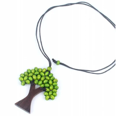 Afbeelding van ketting Groen boom hout Charme Bijoux