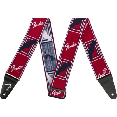 Afbeelding van Fender Weighless 2&quot; Monogrammed Strap Red/White/Blue gitaarband