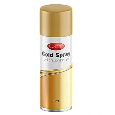 Afbeelding van Decoratieve spray om te knutselen, 111 ml, goudkleurig, glitterspray voor Kerstmis, glansspray (1 x spuitbus goud)