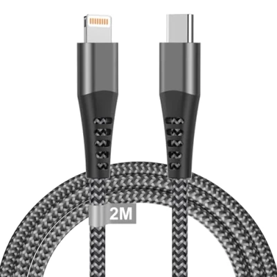 Afbeelding van USB C Lightning kabel 2 meter [Apple MFi gecertificeerd] iPhone oplaadkabel m oplader voor 14 Pro Max/14 Plus/13/12/11/X