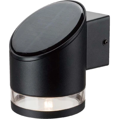 Afbeelding van V TAC VT 1138 B Solarlampen Wandlamp op zonne energie IP54 Zwarte behuizing 70 lumen 3000K