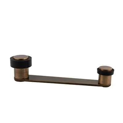 Afbeelding van Deurstopper met draaibare houder voor deurdikte tot 100 mm messing incl. schroef + pluggen Ref. I 253 EVI beslag (messing oud leer rubber)