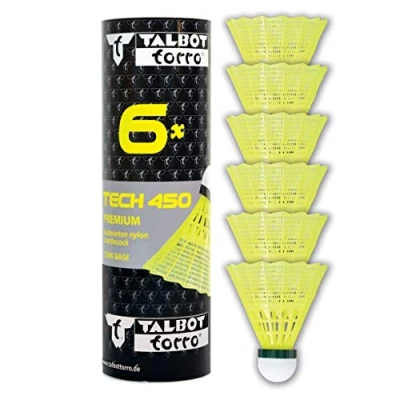 Afbeelding van Talbot Torro Badminton Shuttles Tech 450 Geel/groen 6 Stuks