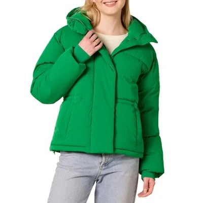 Afbeelding van Amazon Essentials Dames korte getailleerde pufferjas (verkrijgbaar in grote maten), groen, medium