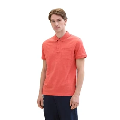 Afbeelding van TOM Tailor MIT Struktur Poloshirt, Heren, Maat: XL, Flamingo flower