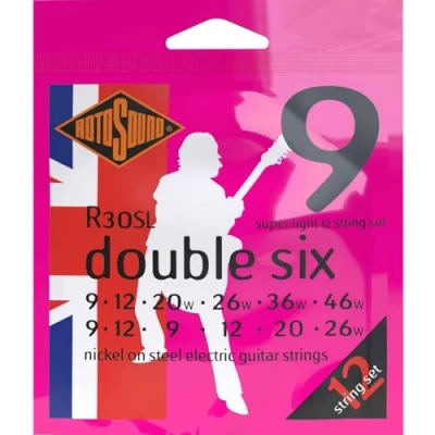 Afbeelding van Rotosound R30SL Roto Double Six Pinks elektrische gitaarsnaren