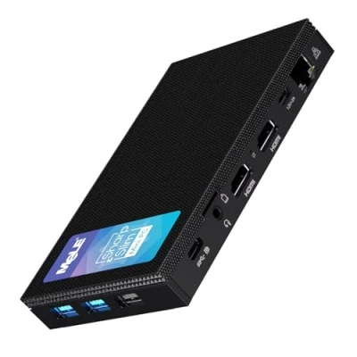 Afbeelding van MeLE Quieter4C ventilatorloze mini PC Windows 11 Pro 8GB DDR4 256GB ROM Micro Alder Lake N100 (tot 3,4GHz) Kleine vormfactor USB C 2 X HDMI 4K@60 Drievoudig scherm Desktop Computers