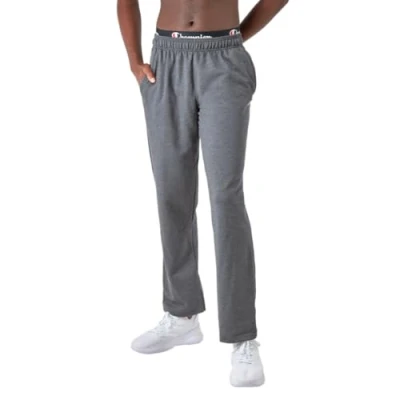 Afbeelding van Champion Powerblend Fleece, Open Bottom Joggingbroek voor Heren (Reg. Of Groot &amp; Lang), Graniet Heather C Patch Logo, XL