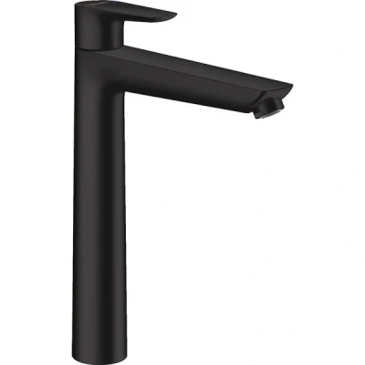Afbeelding van Hansgrohe Talis E 1 gats wastafelkraan verhoogd 240 met waste mat zwart