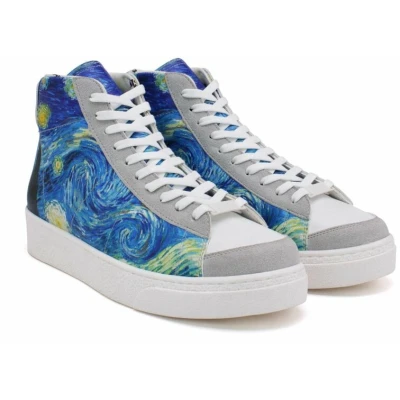 Afbeelding van Goby Starry Sky High Top Sneakers Handgemaakt Kunstprint Maat 41