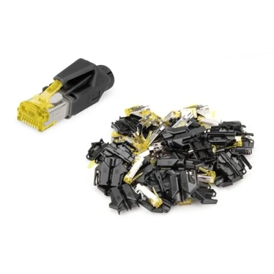 Afbeelding van DIGITUS RJ45 Cat 6A netwerkconnector 10 stuks Hirose TM31 Cat6A Crimp Connector Afgeschermd Voor netwerkkabels, patchkabels, Ethernetkabels 10GBase T 8P8C AWG 27/7 tot 24/7